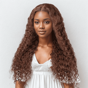 Shine Hair 9x6 Glueless Pre-All Chocolate Brown Curly Wave Wig
