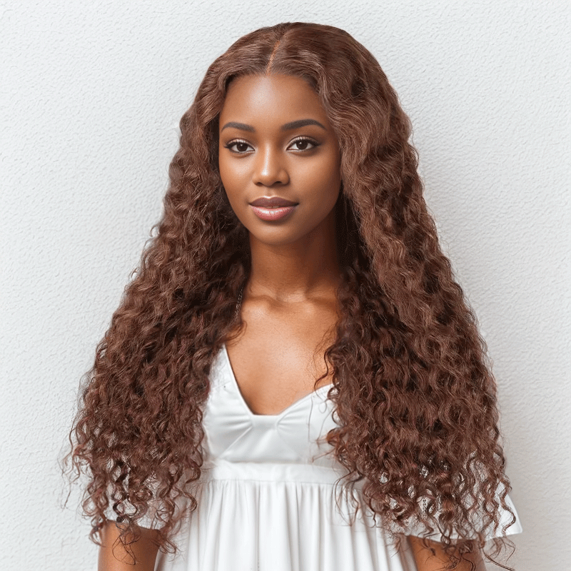 Shine Hair 9x6 Glueless Pre-All Chocolate Brown Curly Wave Wig