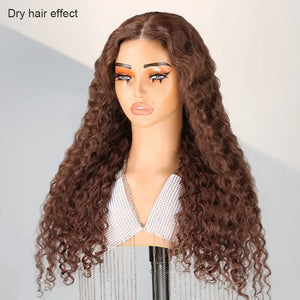 Shine Hair 9x6 Glueless Pre-All Chocolate Brown Curly Wave Wig