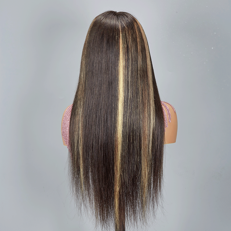 Shine Hair 9x6 Glueless Shiny Highlight Multi-color Straight Wig