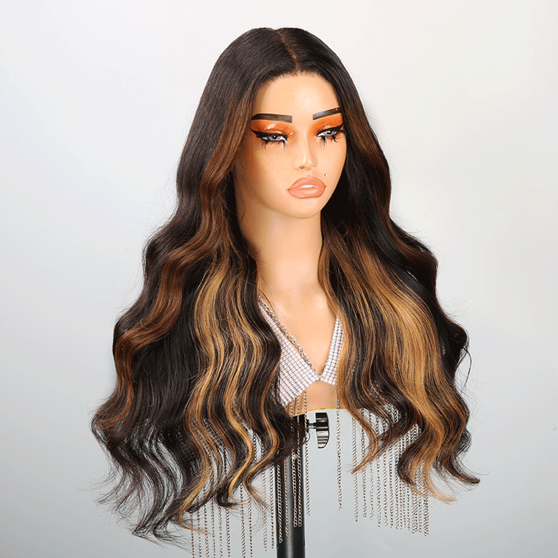 Shine Hair 9x6 Chic Glueless Blonde Highlight Body Wave Wig