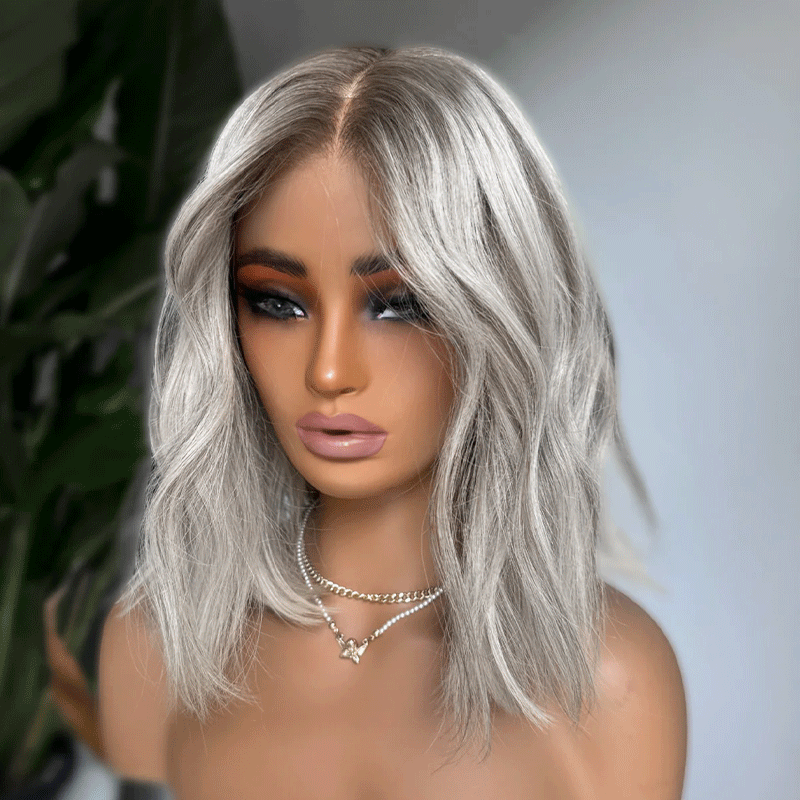 13x4 Glueless Blonde Color With Subtle Light Brown Bob Wig