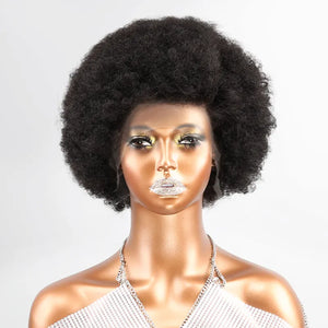 13x4 Lace Frontal Afro Kinky Curly Super Bounce Bob Human Hair Wig