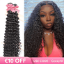 CEXXY Popular Series Transparent 4*4 Closure + 10A Brazilian Virgin Hair Deep Wave 3 Bundles