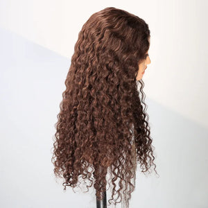 Shine Hair 9x6 Glueless Pre-All Chocolate Brown Curly Wave Wig