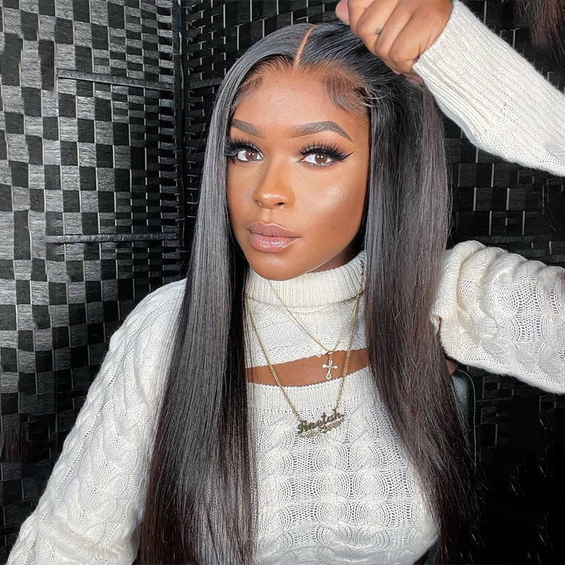 5x5 Glueless Wig Wear Go Brazilian Straight Virgin Human Hair