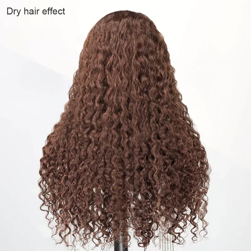 Shine Hair 9x6 Glueless Pre-All Chocolate Brown Curly Wave Wig