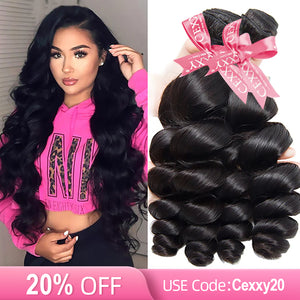 CEXXY Popular Series Transparent 4*4 Closure + 10A Brazilian Virgin Hair Loose Wave 3 Bundles