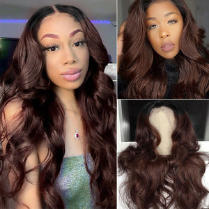#1B/4 Color Ombre Human Hair 13×4 Lace Front Wig 180% Density