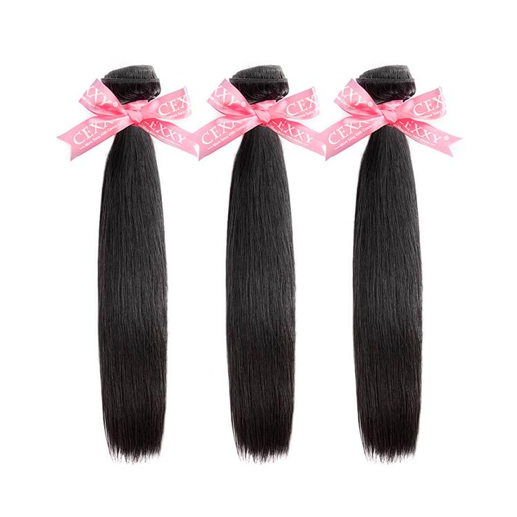 CEXXY Popular Series Transparent 4*4 Closure + 7A Brazilian Virgin Hair Straight 3 Bundles