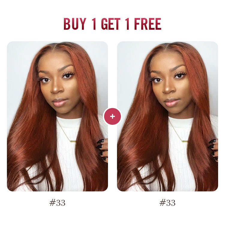 BOGO Sale, 4*4 Closure Wig, Straight Colored Wig 180%