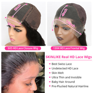 HD Lace 5x5 Water Wave Closure Wigs Brazilian Virgin Hair