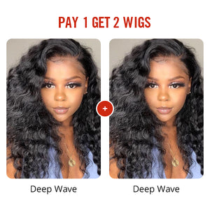 Pay 1 Get 2 Wigs, 9A 13x4 lace front wig virgin hair