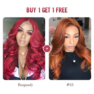 BOGO Sale, 4*4 Closure Wig Body Wave Colored Wig 180%