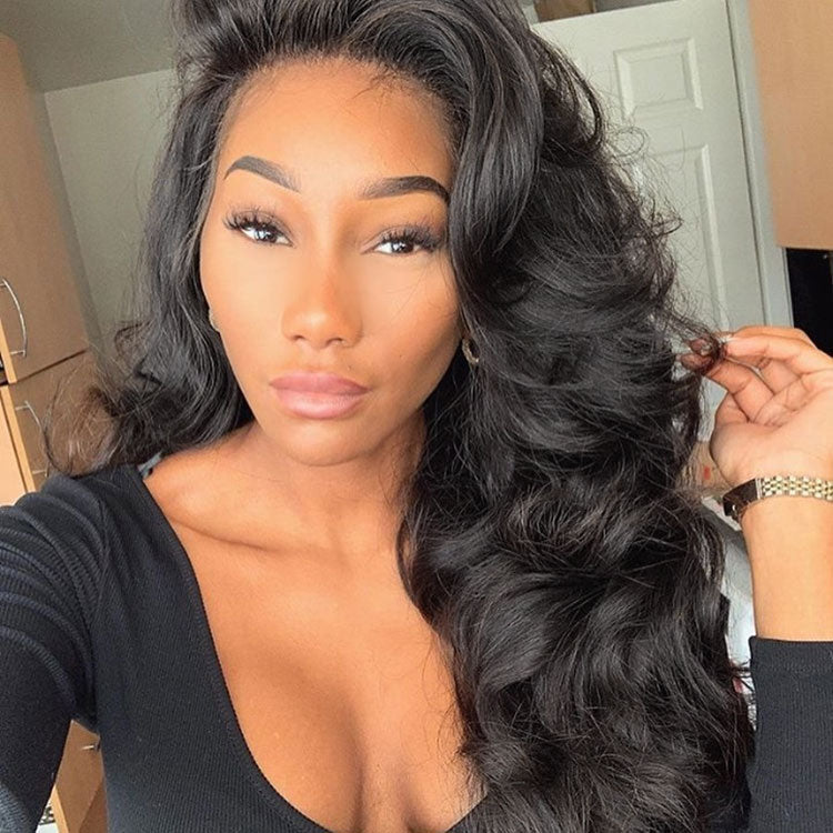 Cexxy Hair Loose Wave 13X4 Fake Scalp Wig Virgin Hair Invisible Knot Lace Front Wig