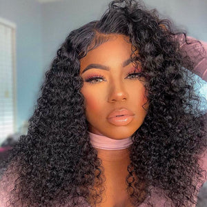 30-40in Long Wig HD Lace 13x4 Lace Front Wig Kinky Curly Undetected Lace Frontal