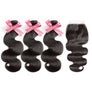CEXXY Popular Series Transparent 4*4 Closure + 10A Brazilian Virgin Hair Body Wave 3 Bundles