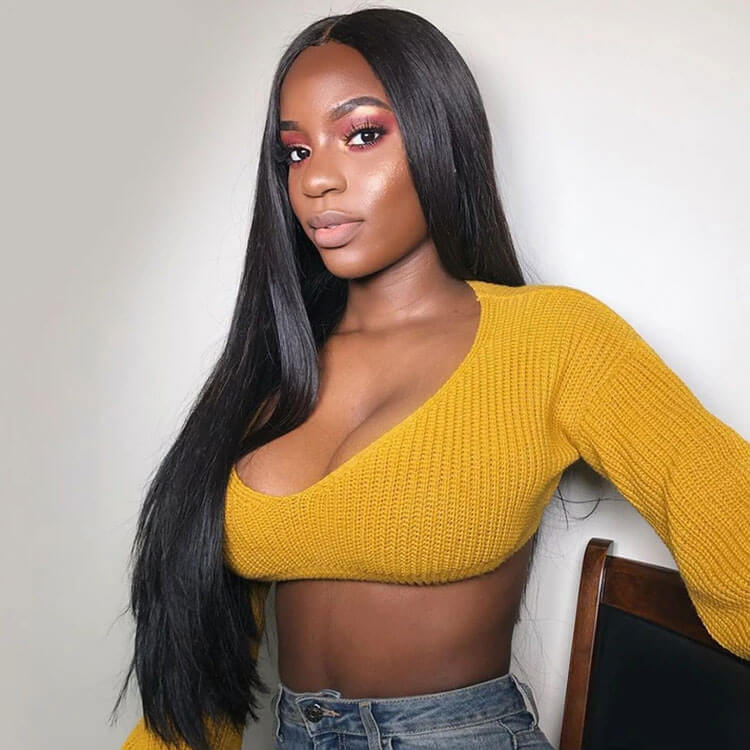 Straight 360 Lace Wig Pre Plucked With Baby Hair Human Hair Wigs