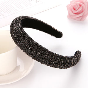 Baroque Full Crystal Hair Bands For Women Lady Luxury Shiny Padded Diamond Headband