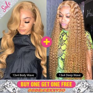Pay 1 Get 1 Free, 13*4 Lace Front Wig #27 Colored Wig 180% Density