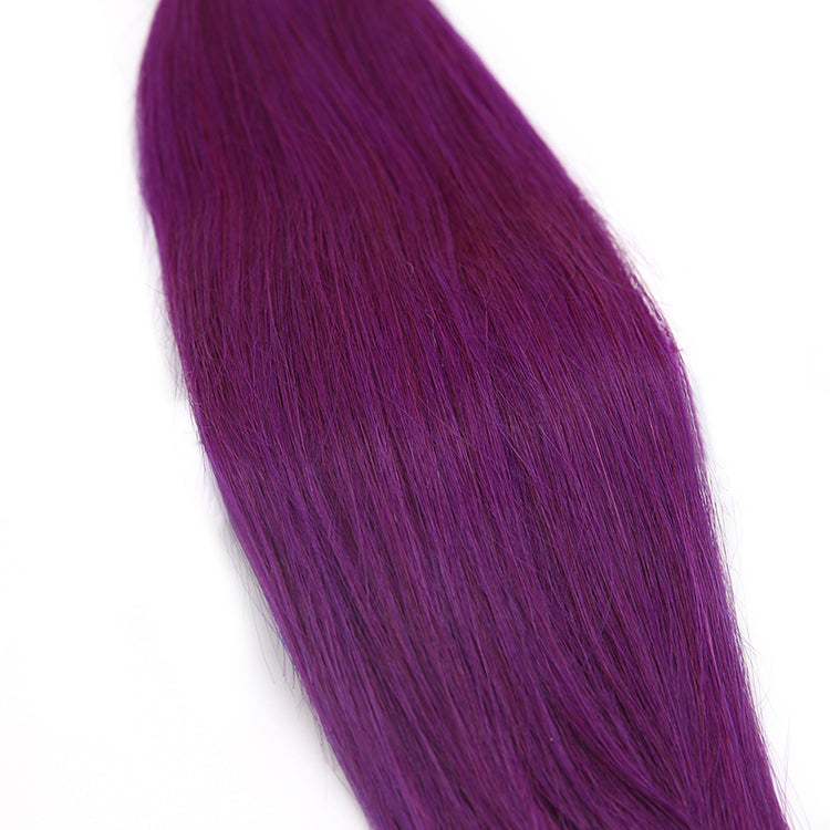 Purple Color Straight Virgin Hair Extension Bundle Deal