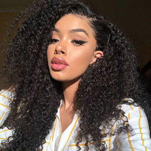 HD Lace 13x6 Lace Front Wig Kinky Curly Undetected Lace Frontal