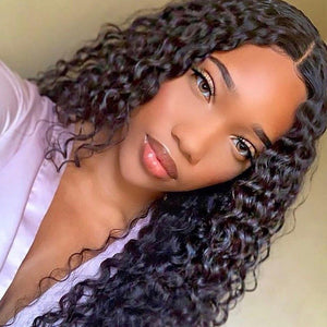 Transparent Invisible 13X4 Lace Front Wig Deep Wave 180% Density