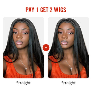 Pay 1 Get 2 Wigs, 9A 13x4 lace front wig virgin hair