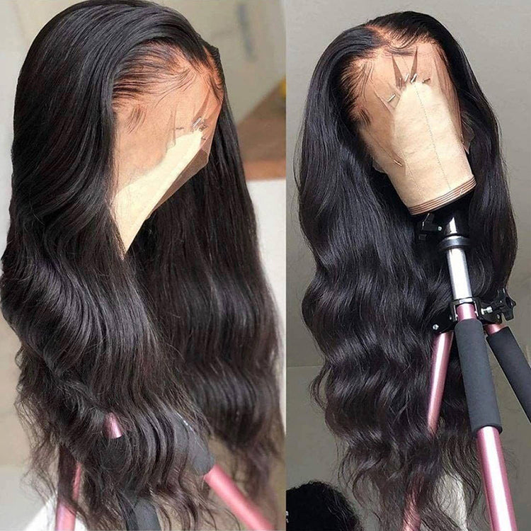 Cexxy Hair Body Wave 13X4 Fake Scalp Wig Virgin Hair Invisible Knot Lace Front Wig