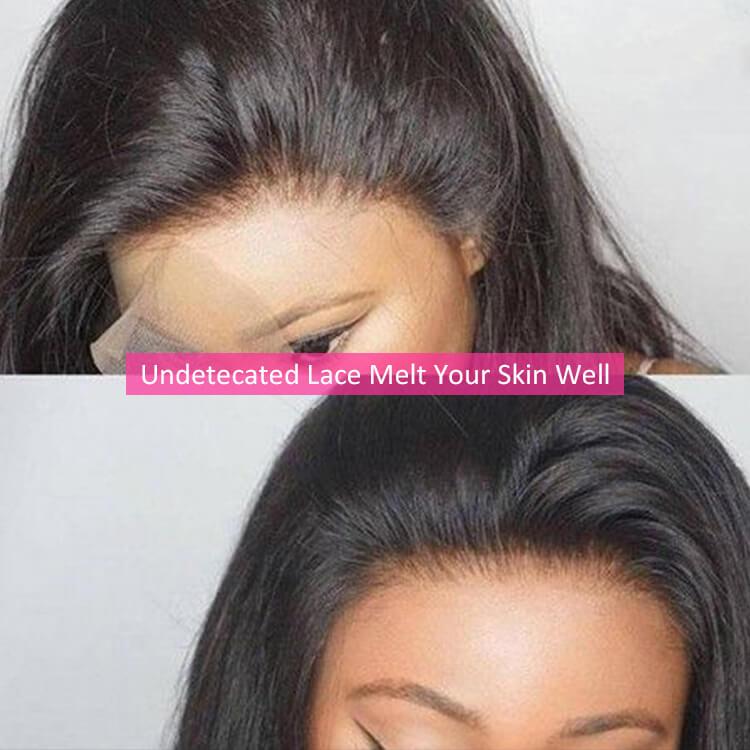 Transparent Lace 6x6 Closure Wigs Straight Brazilian Virgin Hair 180% Density