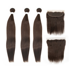 CEXXY VIRGIN HAIR #4 COLORED HAIR EXTENSION STRAIGHT BUNDLE DEAL