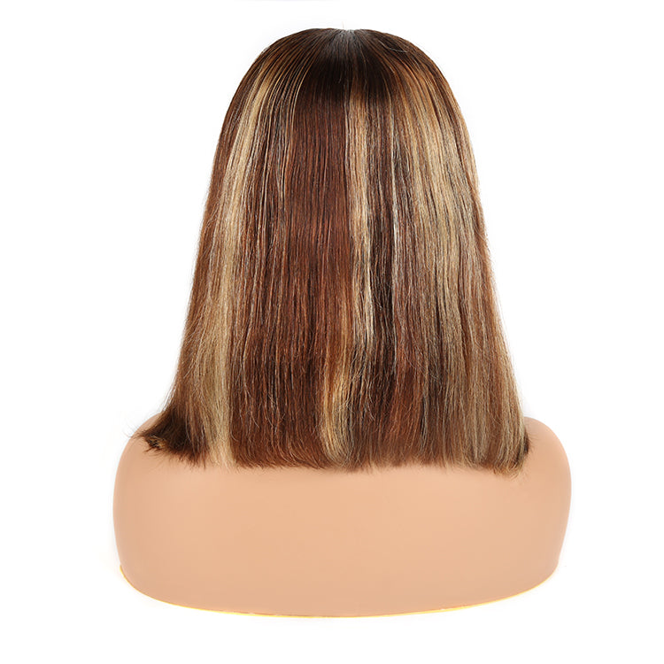 #4/27 Color Bob Wigs Straight 13*4 Lace Front Pre-plucked Hairline