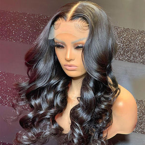 HD Lace 5x5 Loose Wave Closure Wigs Brazilian Virgin Hair 180% Density