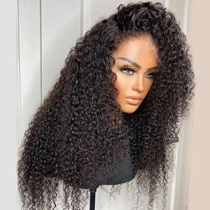 9A Kinky Curly 13x6 Lace Front Wig Virgin Hair Pre-plucked Hairline Upgraded 2.0