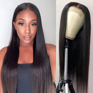 Cexxy Hair Straight 4X4 Fake Scalp Wig Virgin Hair Invisible Knot Lace Closure Wig