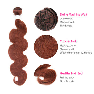 Cexxy Virgin Hair #33 Colored Hair Extension Body Wave Bundle Deal