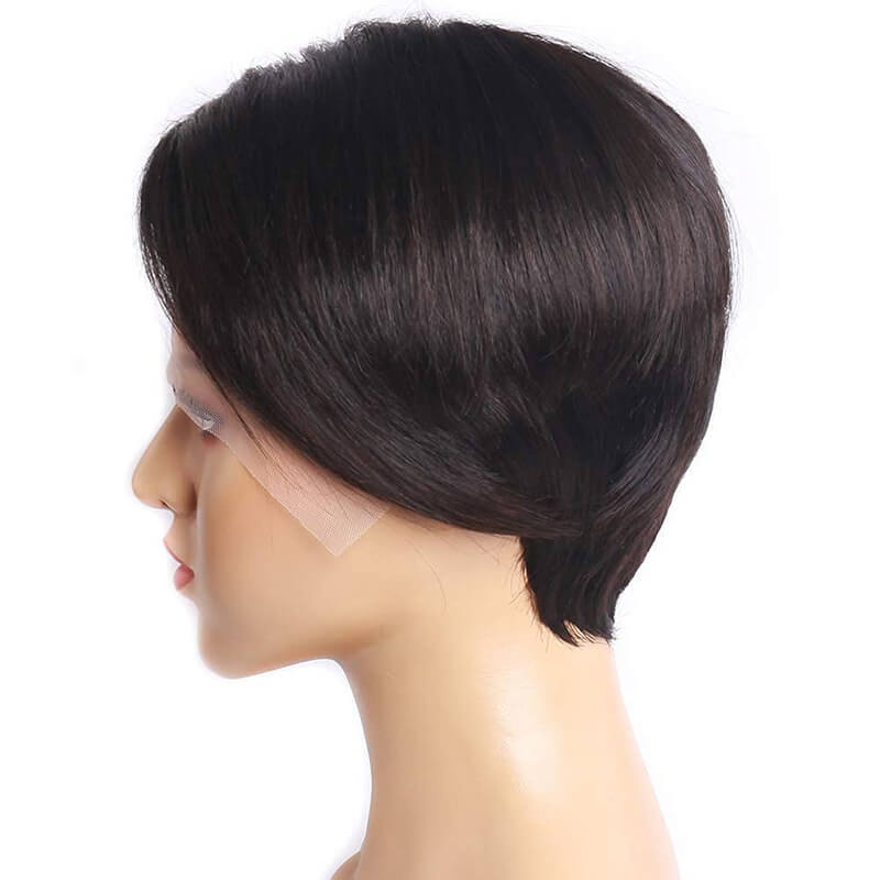 Pixie Cut Wig Lace Part Wig Short Side Part Straight Bob Wig 13x1 Lace Bob Wig