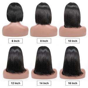 Straight Bob Wig Short Human Hair Wigs 150% 200% Density - cexxyhair.com