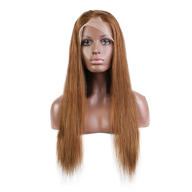 #30 Colored Straight Human Hair Lace Wig 180% Density