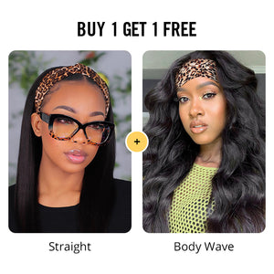 Pay 1 Get 2 Wigs, Headband Wig 180% Density Glueless Human Hair