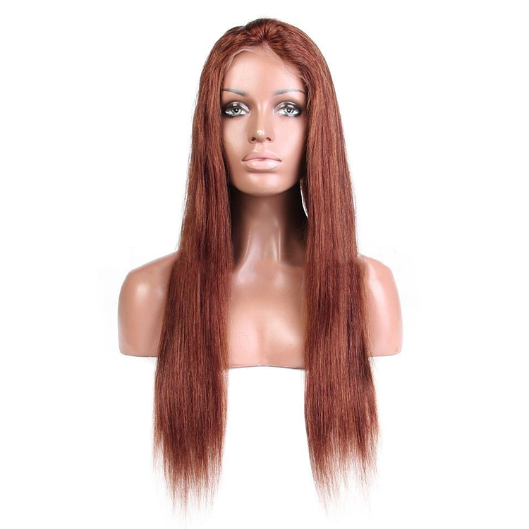 #33 Colored Straight Human Hair Lace Wig 180% Density