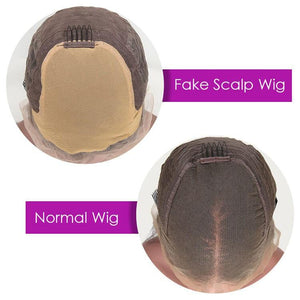 Cexxy Hair Body Wave 4X4 Fake Scalp Wig Virgin Hair Invisible Knot Lace Closure Wig