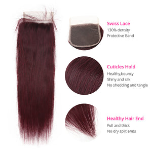 #99J Colored Straight Virgin Hair Extension Bundle Deal