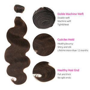 CEXXY VIRGIN HAIR #4 COLORED HAIR EXTENSION BODY WAVE BUNDLE DEAL