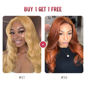 BOGO Sale, 4*4 Closure Wig Body Wave Colored Wig 180%