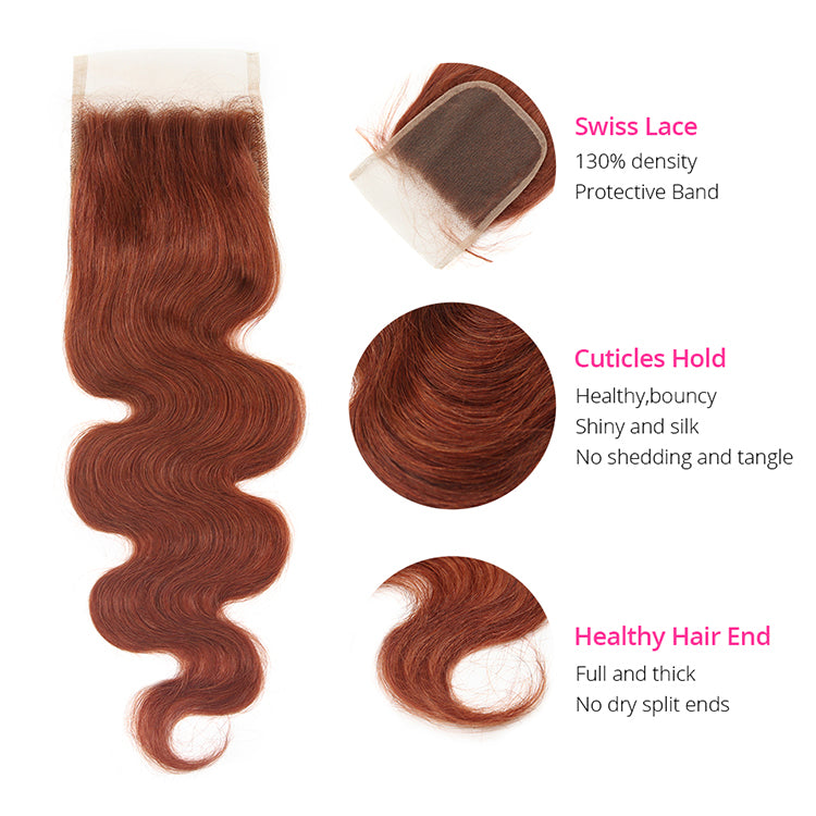 Cexxy Virgin Hair #33 Colored Hair Extension Body Wave Bundle Deal