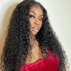 Cexxy Hair Deep Wave 4X4 Fake Scalp Wig Virgin Hair Invisible Knot Lace Closure Wig