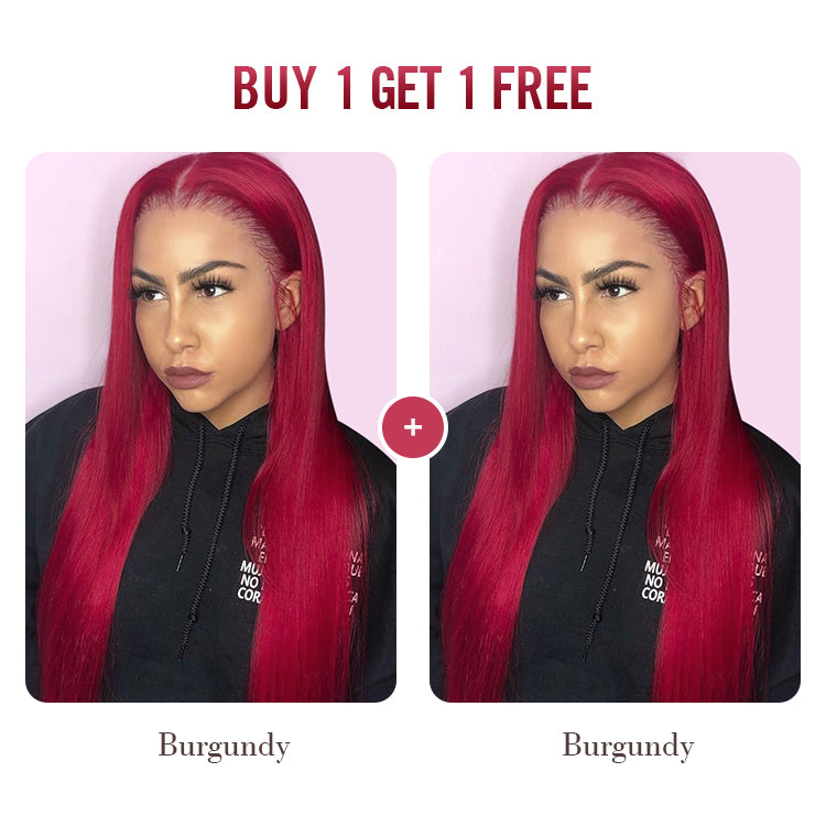 BOGO Sale, 4*4 Closure Wig, Straight Colored Wig 180%