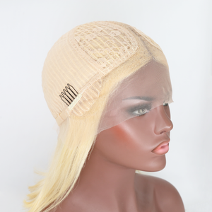 613 Blonde Wig T Part Straight Lace Front Wig Human Virgin Hair