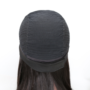 Headband Wig Human Hair Half Wig 180% Density Straight Natural Color Glueless